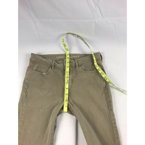 American Eagle Super Super Stretch X4 Womens Tan Hi-Rise Pants Jeggings Sz 4 Reg - Picture 7 of 12